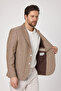 Vitao Men's Brown Italian Striped Linen Blended Spring-Summer Blazer Jacket - 3