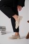 Women's BUCKLE Laofer BEIGE Casual Shoes - 3