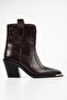 Women's Bronc Brown Leather Cowboy Boots