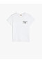 Print Detailed Short Sleeve Crew Neck Cotton T-Shirt
