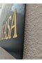 Black Mdf with Gold Mirror Plexi Writing Routing Sheet Sign 50X30 cm - 6