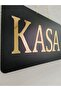 Black Mdf with Gold Mirror Plexi Writing Routing Sheet Sign 50X30 cm - 3