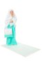 Girls' Prayer Dress - Mint 4-Piece Set with Star Lace Headcover, Prayer Rug and Bag 884