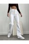 Milan'O Jean Love Non-Fading White Lycra Super High Waist Casual Jean Trousers