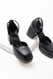 Erra Black Platform Heeled Casual Shoes - 5