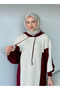 Women's Hooded Burgundy Sweatshirt Long Dress