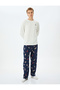 Christmas Themed Long Sleeve Knitted Pajamas Set