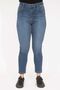 Women's Large Size Navy Blue 5 Pocket Skinny Jeans 65n35272 - 2