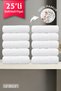 Pack of 25 Greek White Bath Towels - 70X140 Cm, 490 Gr, 100% Cotton, Spa and Hotel Towels (25 Pieces)