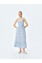 Sleeveless Gipeli U-Neck Layered Viscose Floral Long Dress