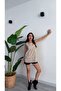 Women's Metal Accessory Detailed Sleeveless Leather U-Neck Blouse - 2
