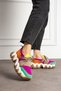 Women's Lace-Up Comfortable Fuchsia Suede Lace-Up Sneakers Sneakers - 3