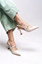 Melilendra Women's Open Back Pointed Toe Stiletto 0012701 Skin Color - 4