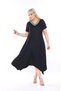 Women's Plus Size V-Neck Sporty Stripe Detailed Asymmetrical Cut Dress - 3