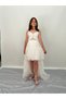 Girl White Sparkly Tulle Front Court Train Floor-Layer Evening Dress 9-14 Years - 3