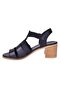 D24YS-1500 Black Women's Leather Sandals - 3