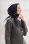 30% Silk Double Layer Tulle Scarf - Black-Navy - 2