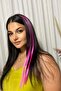 Artificial Synthetic Hair with Snap Fasteners 50 Cm Pink - 4