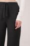 Women's Black Ribbed Knit Jersey Pants - 3
