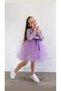Linda Long-Sleeve Girls' Baby and Children's Princess Puffy Tutu Dress, Polka-Dot, Stretch Spandex, Lilac Kuromi Purple - 6