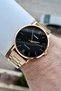 Men's Wristwatch with Black Cord Gold Color 2 Years Warranty - 3