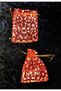 Red Tulle Pouch, 50 Pieces, (9 X 12 cm) Henna Snack Engagement Gift Pouch, with Gold Points