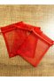 Organza Tulle Pouch, 100 Pieces, Red (9X12 cm) Henna, Baby, Snack, Engagement, Wedding, Red Model - 5