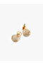 Double Sided Ball Earrings with Stones - 2