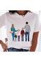 Women's Printed Detail Oversize Bol Cut T-Shirt with Cycling Neck