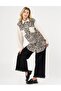 Elastic Drawstring Leopard Pattern Jacket Black - 3
