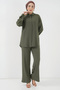T5858 Knitted Hijab Double Set - Khaki - 3