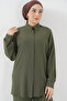 T5858 Knitted Hijab Double Set - Khaki - 2