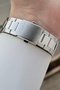 Silver Color Men's Wrist Watch with Numerals Blue Cord - 5