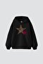 Y2K Leopard Starz Printed Oversize Unisex Black Hoodie