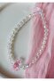 Mirazdesign pink rabbit bright beaded phone charmi phone strap phone cord - 3