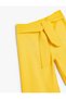 Linen Wide Leg Trousers with Belt Detail - 3