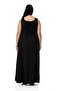 Plus Size Sleeveless Long Black Dress with Back Guipes and Pockets on Sides - 3
