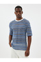 Cotton Blend Texture Oversize T-Shirt - Translucent, Short Sleeve, Crew Neck - 3