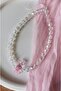 Mirazdesign pink rabbit bright beaded phone charmi phone strap phone cord - 5