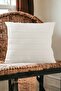 Buldan Woven Bohemian Design 100% Cotton 45X45Cm Throw Pillow Cover Cream - 3