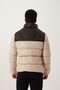Men's Stand Collar Long Zippered Oversize Stone Puffer Coat - 3