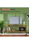 Modern TV Stand, Support Upto 50-Inch TV Media Console with 2 Storage Shelfs-Light Walnut - 5
