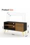 TV Stand, Upto 50-Inch TV Media Console with 2 Storage Cabinets 1 Storage Door-Black/Zabrano - 3