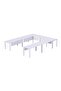 Figura 72-12 U-Shaped Conference Meeting Table for Office - 12 Seater, White - 2
