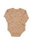Unisex Brown Beige Leaf Patterned 3-Piece Bodysuit Set - 3