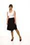 Women's Black Asymmetrical Wrap Model Midi Double-Breasted Skirt 4C-3000 - 3