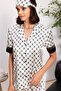 Satin Piping Women's Pajama Set - 1305 Black - 2