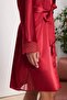 Satin Lace Women's Nightgown and Dressing Gown Set - 4500 Red - 3