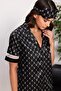Satin Piping Women's Pajama Set - 1325 Black - 2