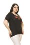 Women's Plus Size Black Embroidered Blouse A2-3007-1 - 3